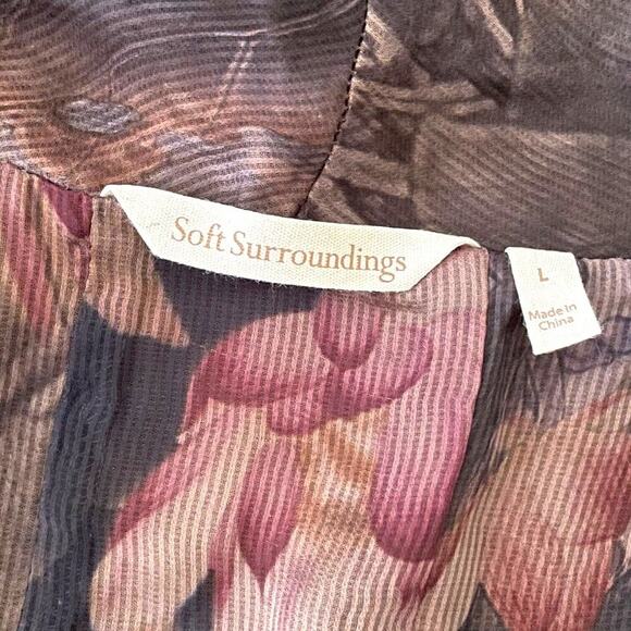 Soft Surroundings Multi Tea Gardens Floral Waterfall Lagenlook Cardigan Large - Picture 7 of 8